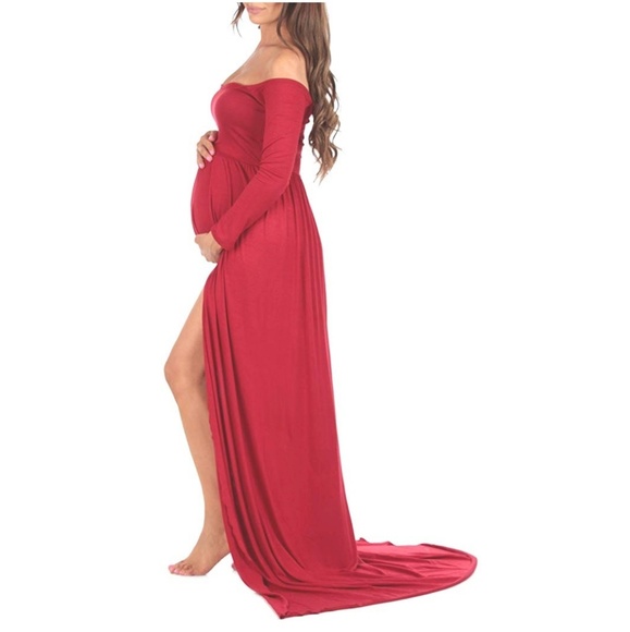 Valentine's♥️ Maternity Photoshoot Flowy Maxi Gown - Picture 3 of 7